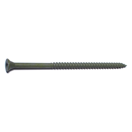 Deck Screw, #10 x 4 in, Steel, Flat Head, Square Drive, 250 PK